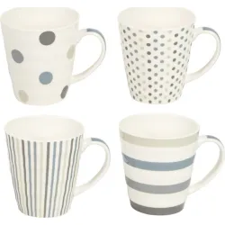 MUG NEW BONE CHINA DECORADO 34CL SURTIDO GRIS D'CASA 314506