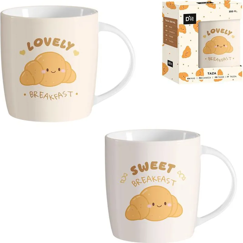 MUG PORCELANA DECORADO CAJA REGALO 35CL CROISSANT D'CASA 27761243