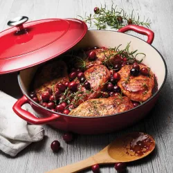 CAZUELA BAJA HIERRO FUNDIDO ESMALTADO CON TAPA 30CM 3,8L ROJO TRAMONTINA 31700207