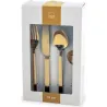 CUBERTERIA INOX 24 PIEZAS DORADO MATE H&H 9727625