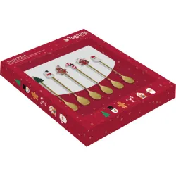 CUCHARILLAS NAVIDAD CAFE/TE 6UDS SURTIDAS DORADO TOGNANA TOG826