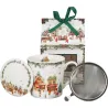 MUG TE CON INFUSOR CHRISTMAS VILLAGE CAJA REGALO DUO818
