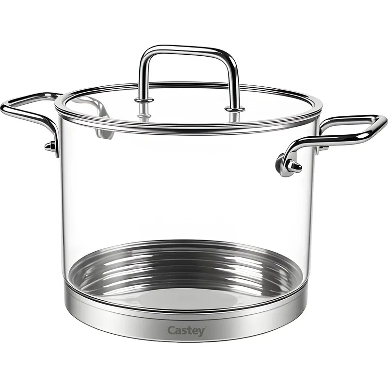 OLLA HIBRIDA BOROSILICATO TRICAPA INDUCCION diametro24CM CASTEY GL-U24