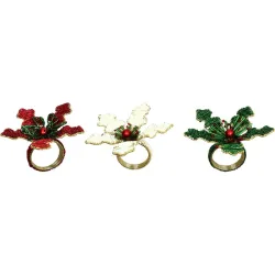 SERVILLETEROS NAVIDAD XMAS JOY FLORES 6UDS SURTIDOS TOGNANA TOG821