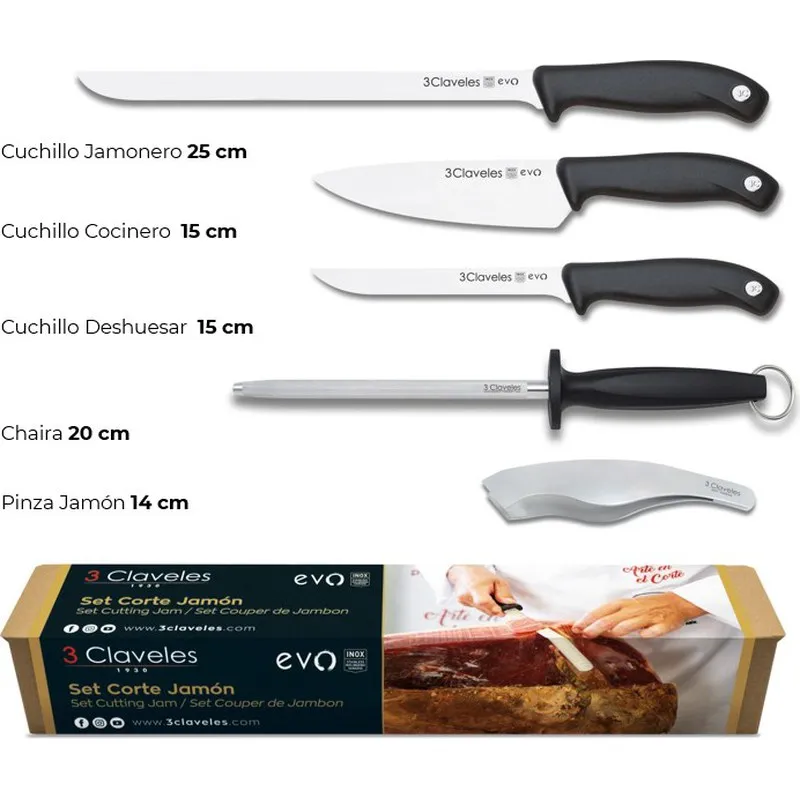 SET CORTE JAMON 5 PIEZAS EVO 01940 BUENO HERMANOS 01940