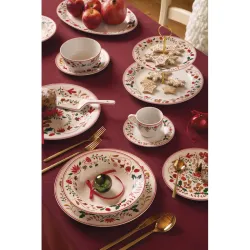 VAJILLA 18 PIEZAS PORCELANA DECORADO NAVIDAD WINTER FOLK TOGNANA TOG676