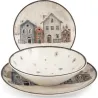 VAJILLA 18 PZAS STONEWARE NAVIDAD SNOWLAND H&H 1551500