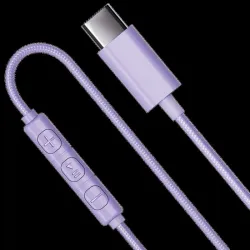 AURICULARES USB TIPO C CABLE 1,2MT URBANISTA MORADO MICRO Y MANDO CONTROL LLAMADAS Y SONIDO SF2 MORADO