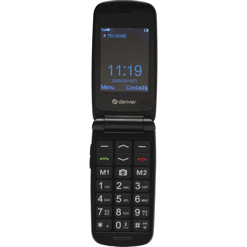 TELEFONO MOVIL 4G BLUETOOTH TECLA SOS PANTALLA 2,4" DENVER CLAMSHELL