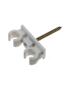 Compra Grapa clip doble blanca con tornillo 5 uds diámetro 15 mm SAET-94 77351 al mejor precio