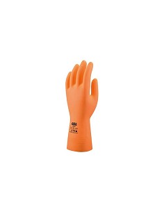 Compra Guante latex naranja flocado talla 8 JUBA 621C/8 al mejor precio