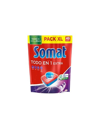 Compra Lavavajillas somat pastillas todo en 1 45 dosis SOMAT 2883899 al mejor precio