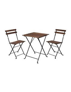 Compra Mesa madera metal más 2 sillas plegables 55 x 54 cm QFPLUS VN3000010 al mejor precio