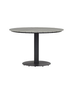 Compra Mesa metalica polywood negra/gris diámetro 113 cm QFPLUS 48862 al mejor precio