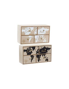 Compra Mini armario madera 30 x 17 x 11 cm mapa mundi surtido LD164701 al mejor precio