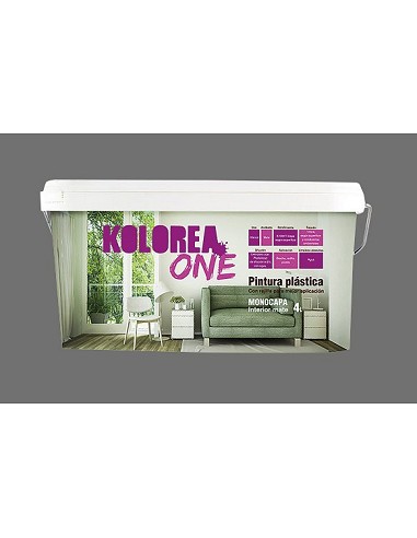 Compra Pintura plastica interior monocapa one 4l gris antracita KOLOREA KMON-06177 al mejor precio
