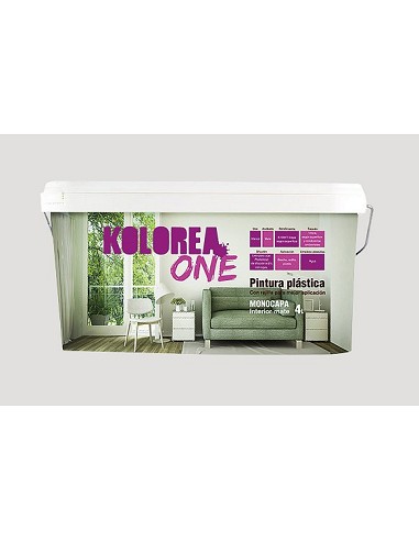 Compra Pintura plastica interior monocapa one 4l gris niebla KOLOREA KMON-06174 al mejor precio