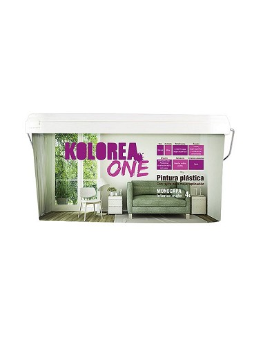 Compra Pintura plastica interior monocapa one 4l blanco KOLOREA KMON-06172 al mejor precio