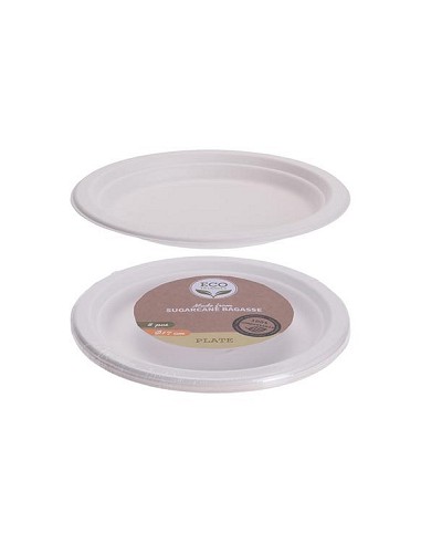 Compra Plato postre desechable biodegradable pack 8 uds diámetro 17 cm CY4653330 al mejor precio