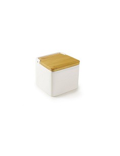 Compra Salero cuadrado ceramica más bambu blanco IBILI 714810 al mejor precio