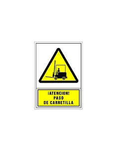 Compra Señal advertencia castellano 345 x 245 mm-atencion paso de carretilla 206634PS al mejor precio