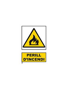Compra Señal advertencia catalan 297 x 210 mm perill d'incendi SERIGRAFIA MATARO 302PLC210X297PVC al mejor precio
