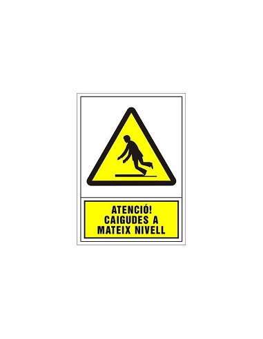 Compra Señal advertencia catalan 490x345 mm-atencio caigudes al mateix nivell 208549PSC al mejor precio