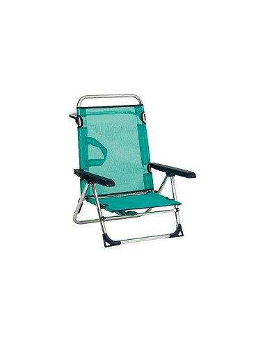 Compra Silla playa con asa multiposicion pata trasera plegable aluminio fibreline azul ALCO 606-ALF 0030 al mejor precio