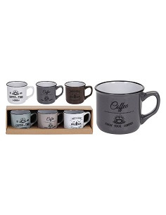 Compra Taza cafe stoneware set 3 pzas 10 cl - surtido gris NON Q80000010 al mejor precio