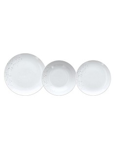 Compra Vajilla porcelana decorada 18 pzas estrellas plata NON TOG120 al mejor precio