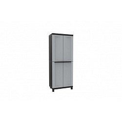 Compra Armario resina escobero 2 puertas negro gris JOBGAR TWIST BLACK 68 X 39 X 170 CM 1002707 al mejor precio