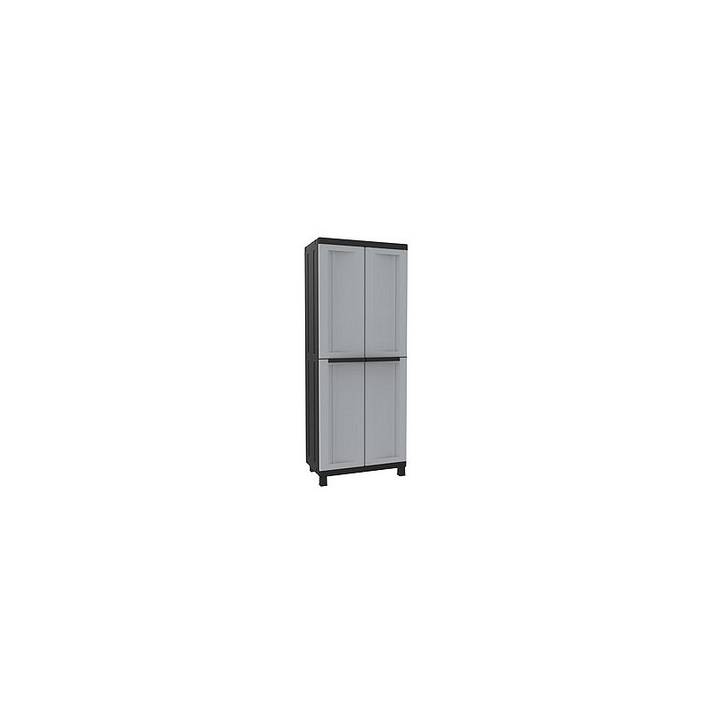 Compra Armario resina escobero 2 puertas negro gris JOBGAR TWIST BLACK 68 X 39 X 170 CM 1002707 al mejor precio