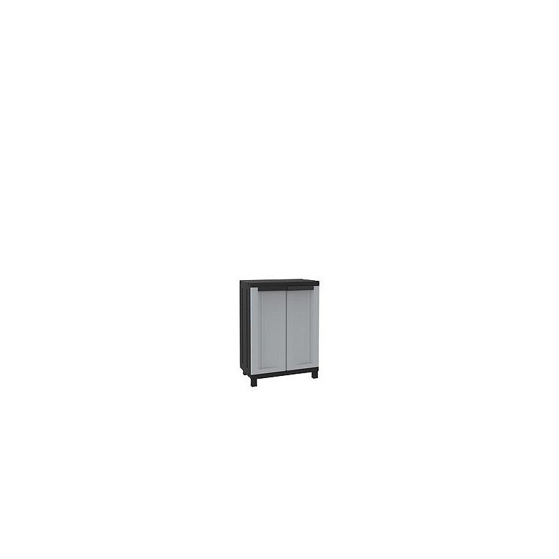 Compra Armario resina medio 2 puertas negro gris JOBGAR TWIST BLACK 68 X 39 X 1,5 CM 1002709 al mejor precio