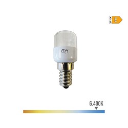 Bombilla tubular (frigorifico) led e14 0,5w 55lm 6400k luz fria ø2,6x60cm edm