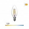 Bombilla de vela con filamento de led e14 4w 550lm 3200k luz calida ø4,5x7,8cm edm