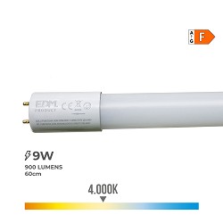 Tubo led t8 9w 900lm 4000k luz dia (eq.18w) ø2,6x60cm edm