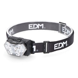 Linterna frontal a pilas 5w + 8x1w 400lm 9 leds edm