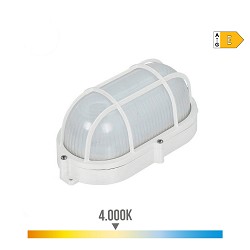 Aplique oval rejilla exterior led 9w 810lm ip65 4000k 11,8x21,2x9mm edm