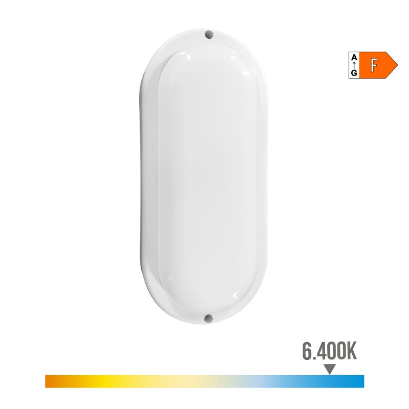 Aplique oval led con sensor 18w 1820lm 6.400k edm