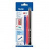 Blister con 2 bolígrafos p1 (azul/rojo), 2 lapices grafito hb y h, goma 430 y sacapuntas milan colores / modelos surtidos