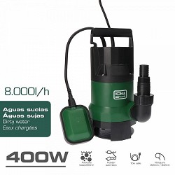 Compra Bomba para extraccion de agua sucia 400w 17x33cm koma tools al mejor precio