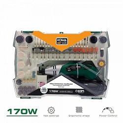Compra Mini herramienta multiusos rotativa 170w + 41 tipos de accesorio (190 piezas en total) 23,5x7cm koma tools al mejor precio