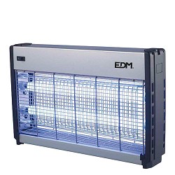 Mata insectos profesional electronico 2x20w 150m² 64x10x36cm color cromo/negro edm