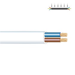 Manguera 2x1,5mm plana blanca flexible h05 vv-f (audio) euro/m