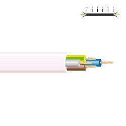 Manguera tubular h 05 vv-f 4x1,5mm blanca euro/m