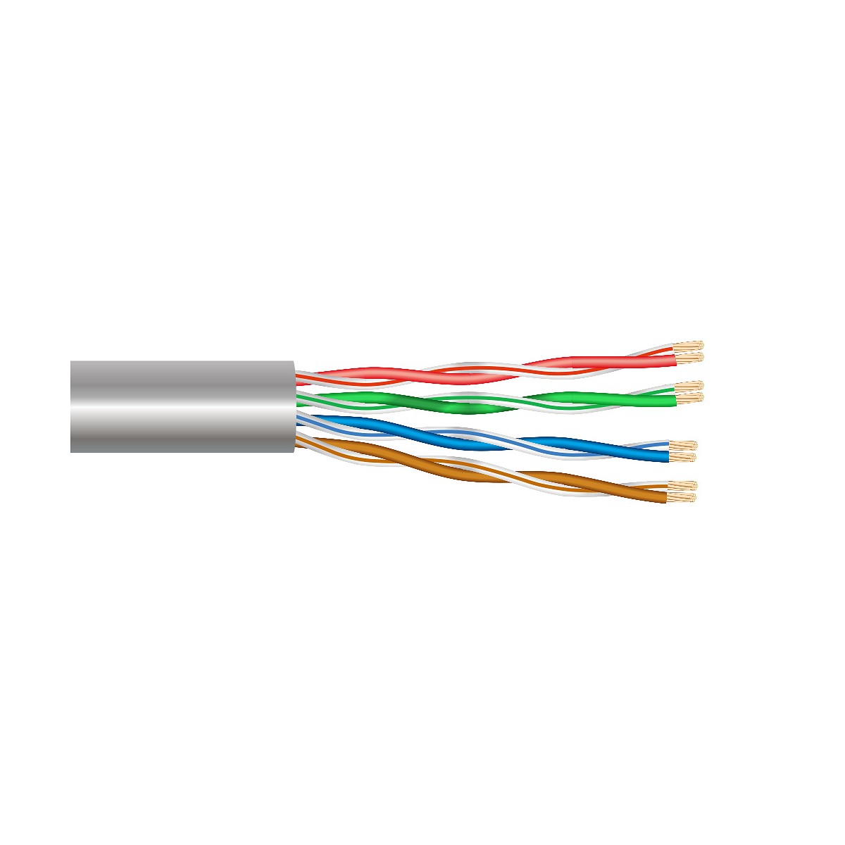 Cable utp rigido categoria 6 n° pares 4 uso profesional alta velocidad 10/100/1000 mbs euro/m