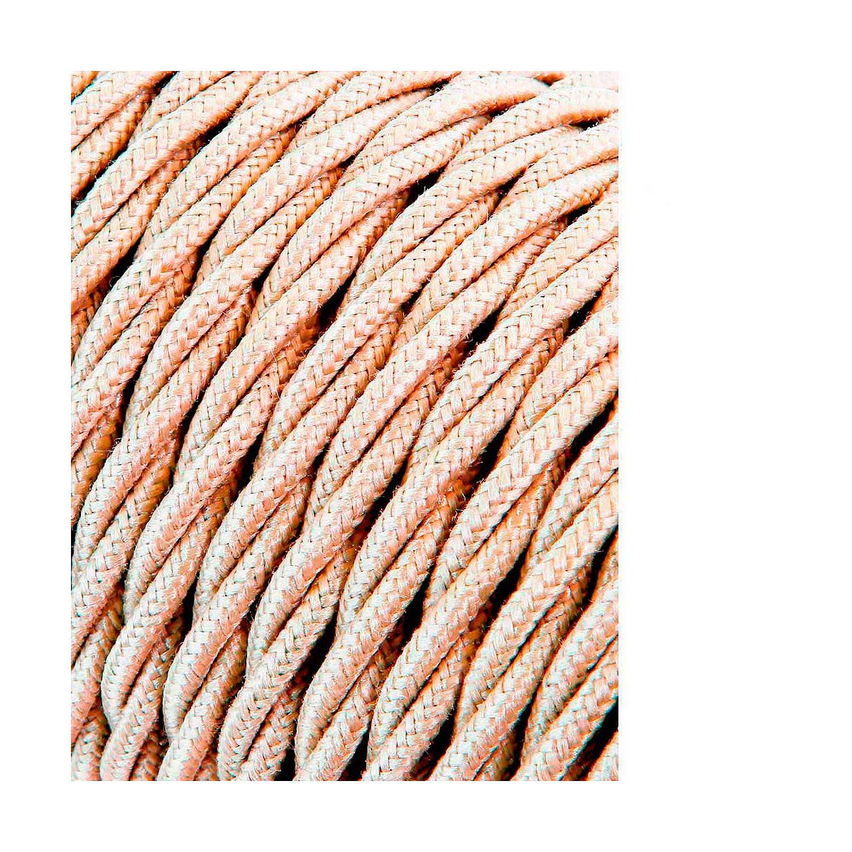 Cable textil trenzado 2x0,75mm c-15 beige seda 25m