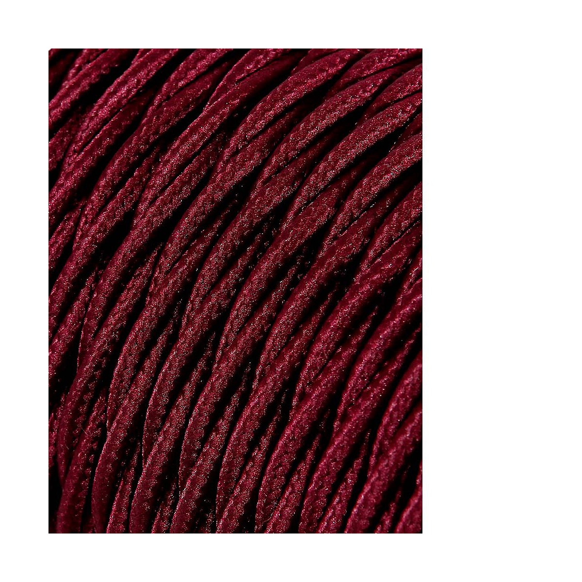 Cable textil trenzado 2x0,75mm c-08 burdeos seda 25m