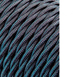 Cable textil trenzado 2x0,75mm c-63 gris oscuro seda 25m
