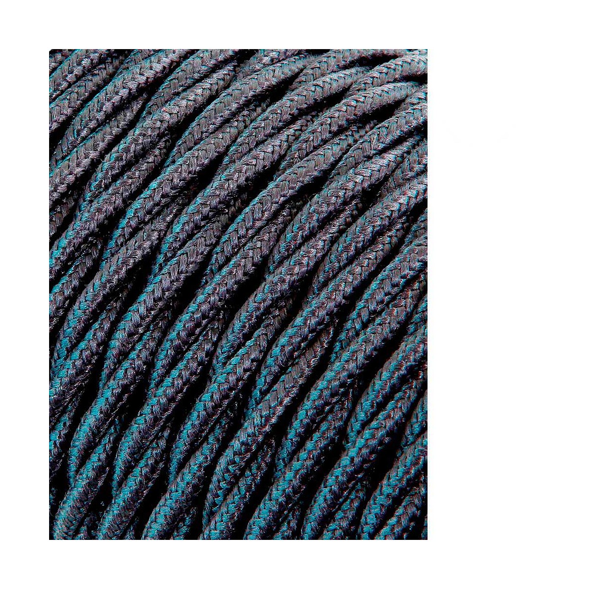 Cable textil trenzado 2x0,75mm c-63 gris oscuro seda 25m